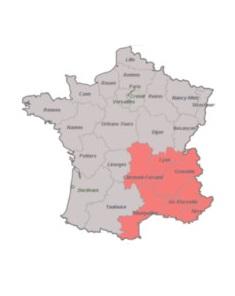 Carte classes est et sud-est