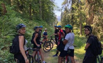 randonnée VTT montagne avec groupe ados